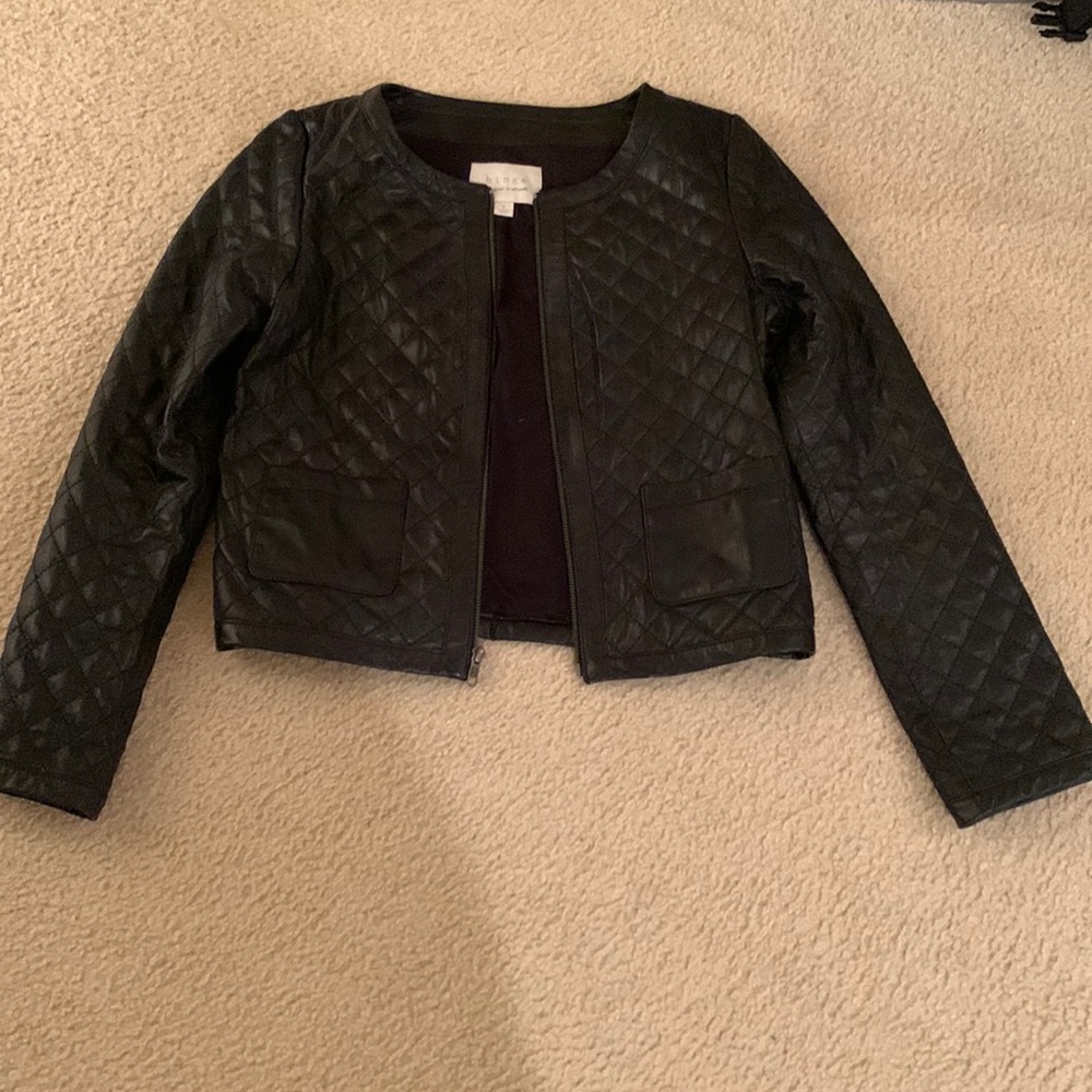 Hinge Black Leather Jacket Size Medium - image 1